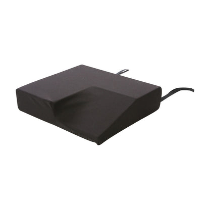 Black cushion cover with straps for the AliMed AliHip Wheelchair Cushion, Home Model.