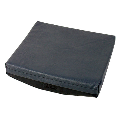 The AliMed Sit-Straight Basic Wheelchair Cushion is a black, rectangular cushion with a slightly sloped design and smooth surface.