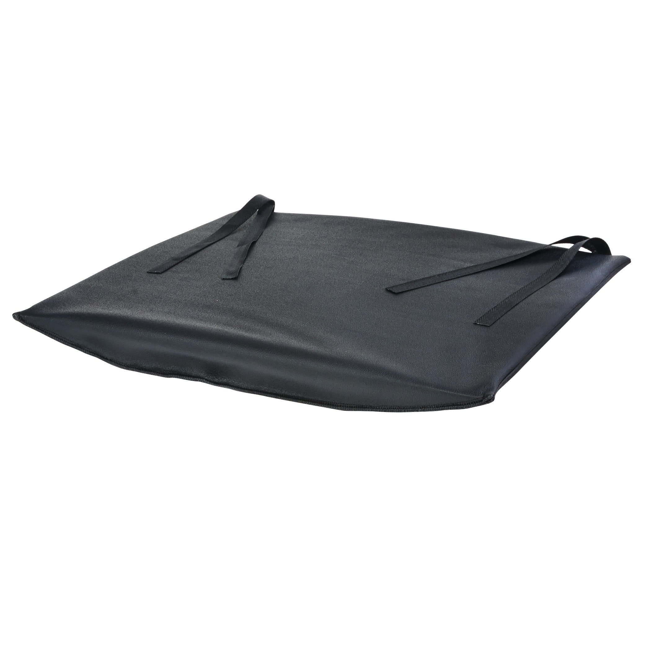 AliMed Solid Seat Insert (SSI) with Cover, a black padded support with straps, designed for enhancing wheelchair seating.
