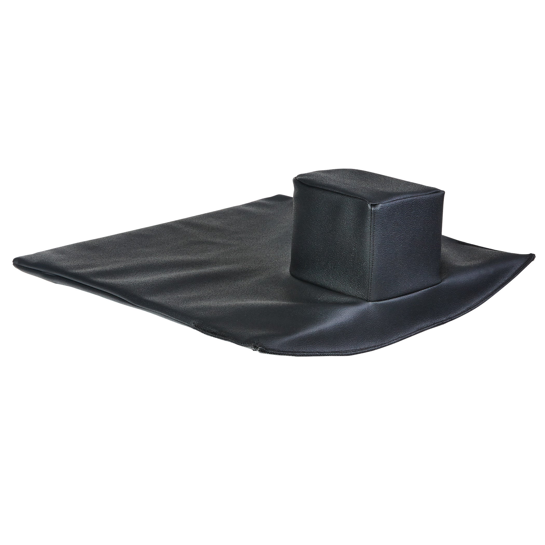 AliMed Solid Seat Insert with Pommel in black, featuring a flat base and a raised block for positioning or support.