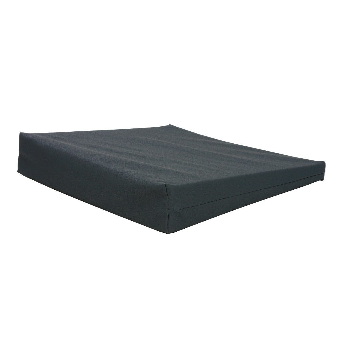 AliMed Basic Wedge Wheelchair Cushion is a black, wedge-shaped cushion designed to provide support and comfort for wheelchair users.