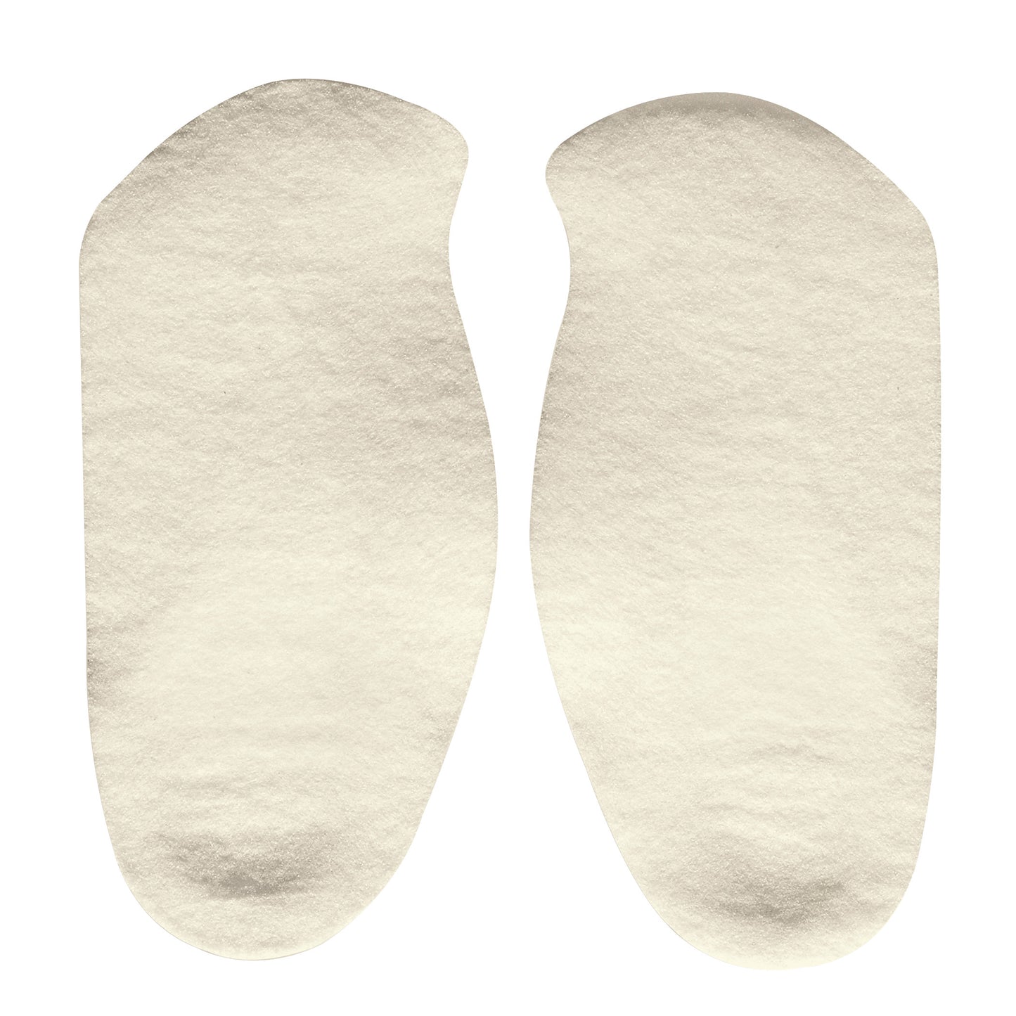 Pair of beige Hapad Comf-Orthotic Insoles with contoured shapes and soft texture, designed for added support and comfort.