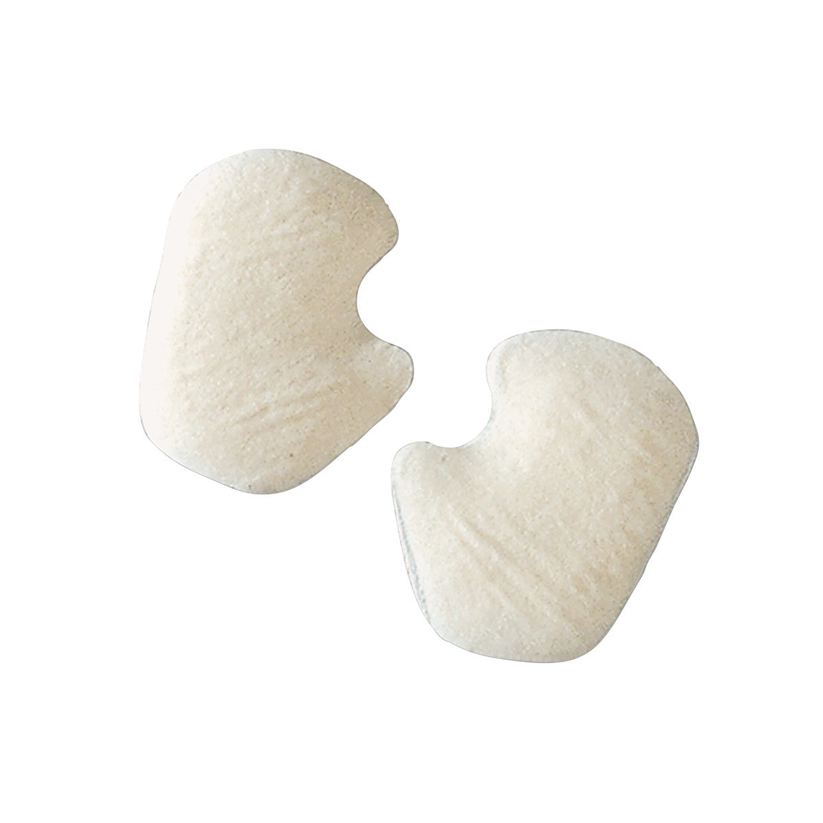 A pair of Hapad Dancer Pads, white orthopedic foot pads with a contoured shape, designed to provide forefoot support and relief.