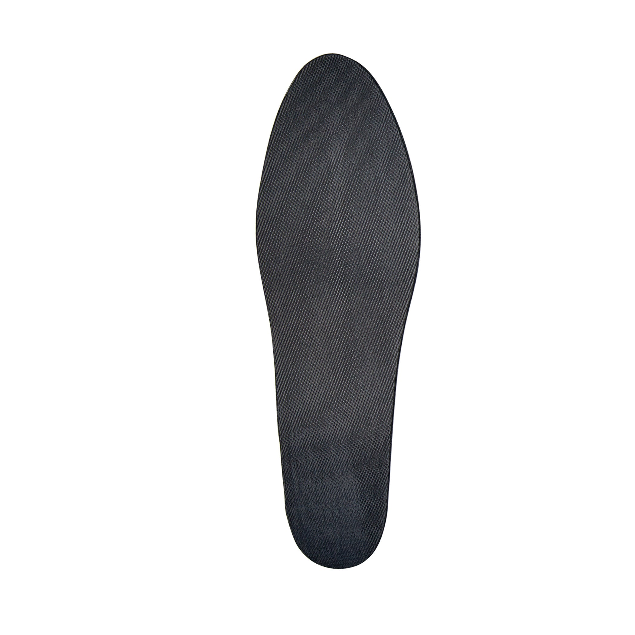 Carboplast Thermoplastic Contoured Plate, a black shoe insert with a textured surface, shown from above on a white background.