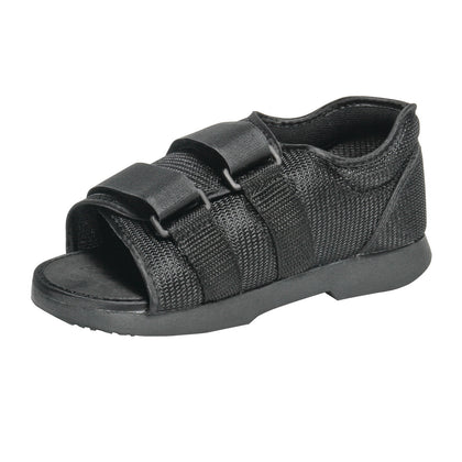 An AliMed Classic Post-Op Shoe. It is black with two adjustable straps and a thick sole.