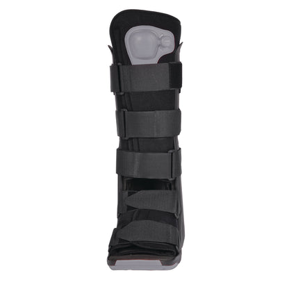 An Ovation Medical Gen2 Standard Pneumatic Walker Boot, featuring a black design with adjustable straps.