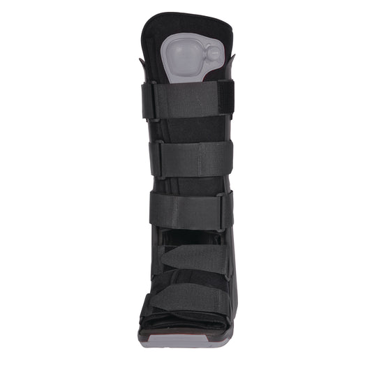 The Ovation Medical Gen2 Standard Pneumatic Walker Boot is a medical walking boot with adjustable straps and a built-in air bladder.