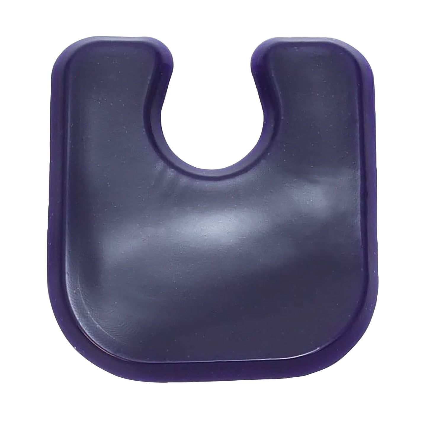 A purple U-Shape Gel Callus Pad, designed for foot comfort, with a cut-out center and a smooth surface.