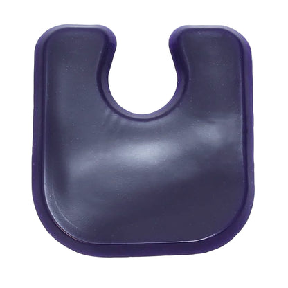A purple U-Shape Gel Callus Pad, designed for foot comfort, with a cut-out center and a smooth surface.