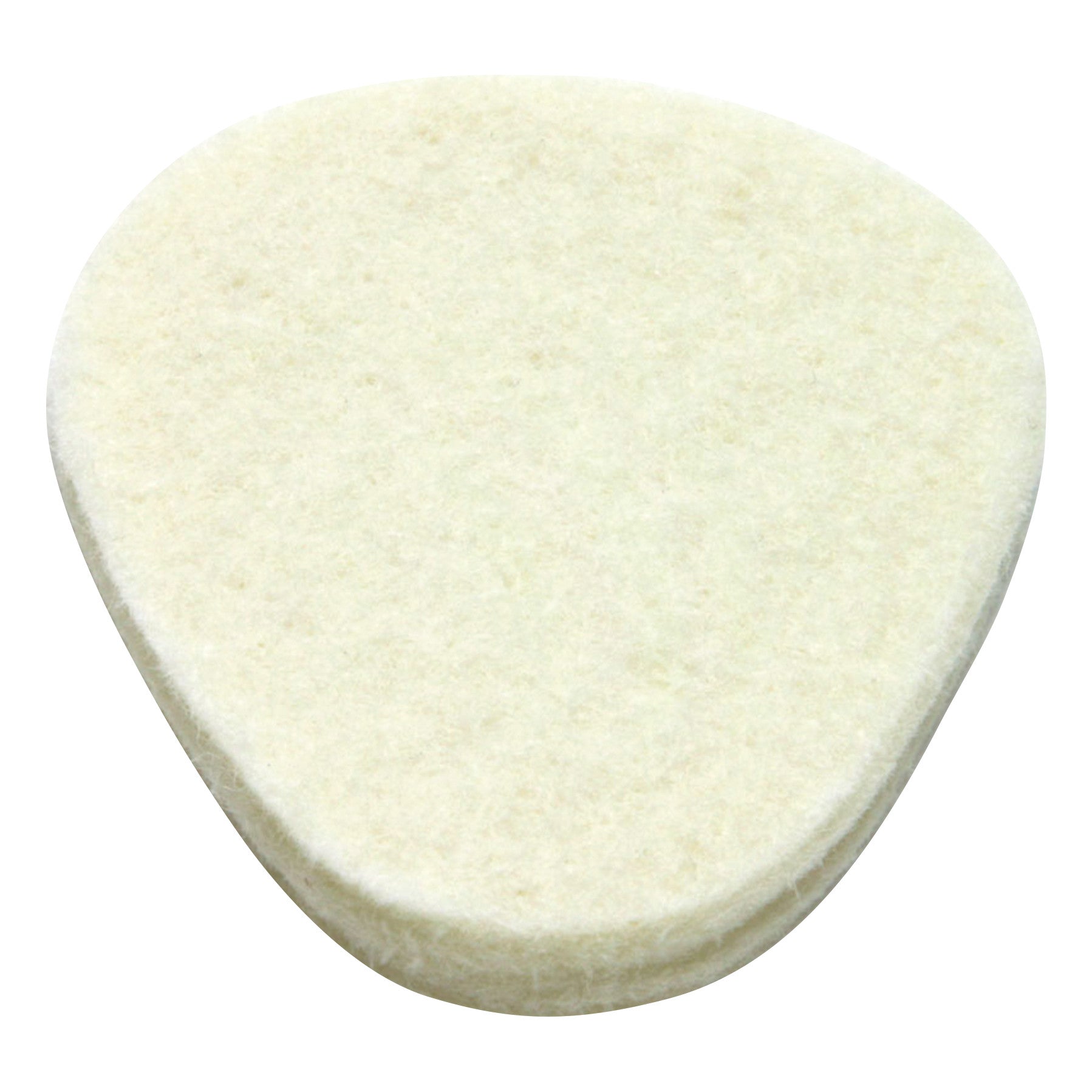 A cream-colored Felt Met Pad with a rounded, triangular shape designed for providing cushioning and support.