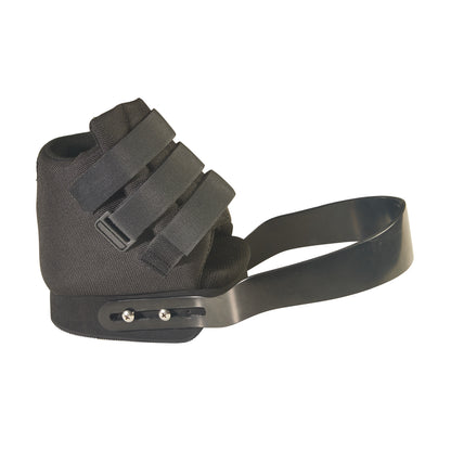 The AliMed Open Forefoot Orthosis features a padded black boot with three straps and an extended curved sole for foot support.