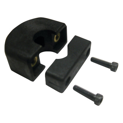 Shove-a-Lugs Wheelchair Grip Attachment with two black grip pieces and two screws on a white background.