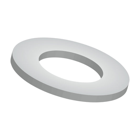 A Support Stop Ring for Big John Wall-Mounted Toilet Support, featuring a metallic, flat circular shape with a wide hole in the center.