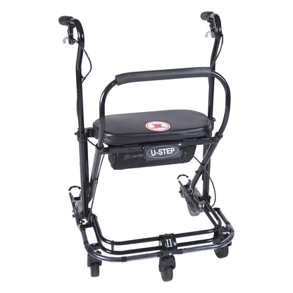 U-Step II Walking Stabilizer, a mobility aid with a padded seat and handlebars, designed to assist with balance and support.