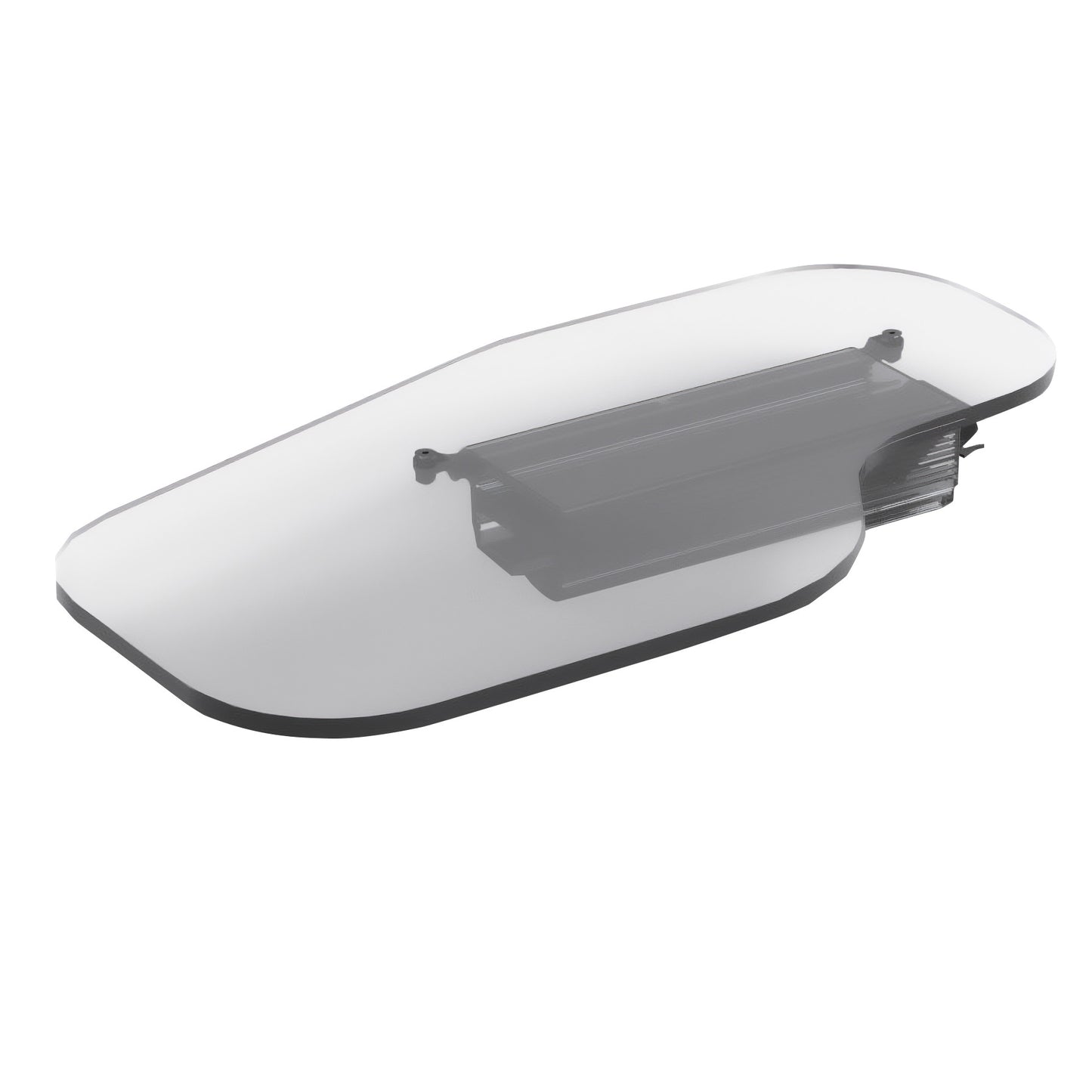 The Therafin Transparent Flip-Away Arm Support features a clear, contoured design with a bracket for easy attachment and adjustment.