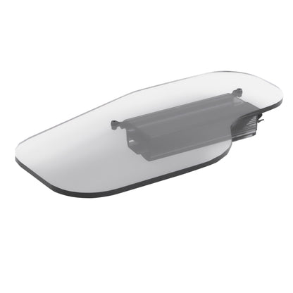 The Therafin Transparent Flip-Away Arm Support features a clear, contoured design with a bracket for easy attachment and adjustment.