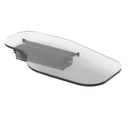 Therafin Transparent Flip-Away Arm Support with a clear, contoured platform with a bracket for attachment for wheelchair use.