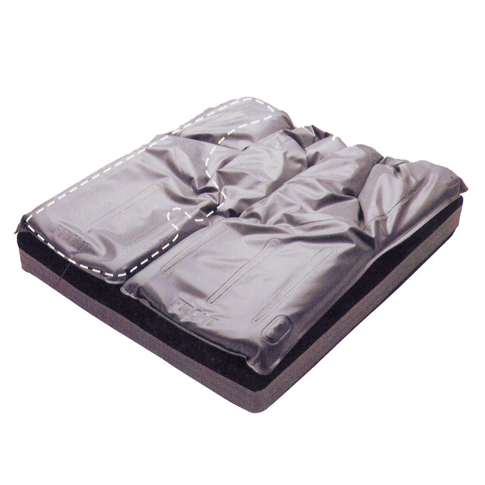 Jay J2 Wheelchair Cushion with contoured foam base and fluid-filled inserts for pressure management and support.