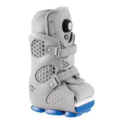 The DARCO Body Armor PFA Walker is a gray orthopedic boot with hexagonal cutouts, blue sole, and adjustable straps.