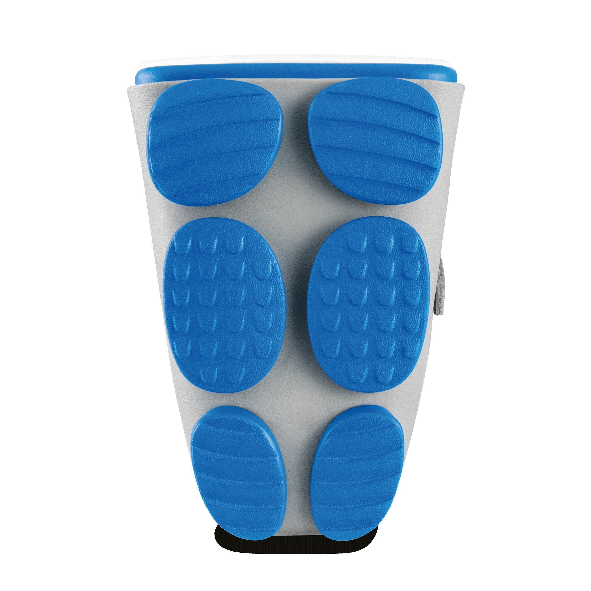 DARCO Body Armor PFA Walker's bottom view displays six blue rubber pads on a gray surface for better traction and stability.