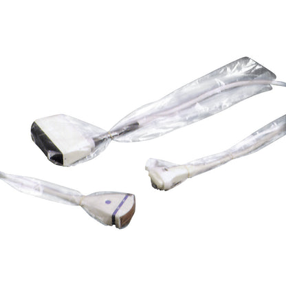 CIVCO Sterile Polyethylene General Purpose Ultrasound Probe Cover Kit with three different probe covers in clear plastic packaging.
