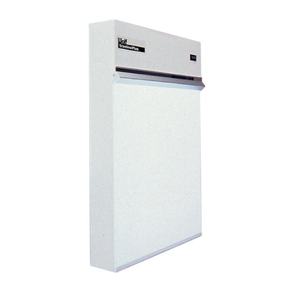 The Wolf Trimline Plus Illuminator is a white, wall-mounted X-ray viewer with a sleek design and control button on the top right.