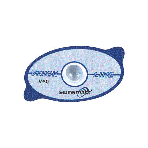 Suremark Visionmark General Use Skin Marker with a central metal bead, blue outline, and text "VISION-LINE" on a white background.