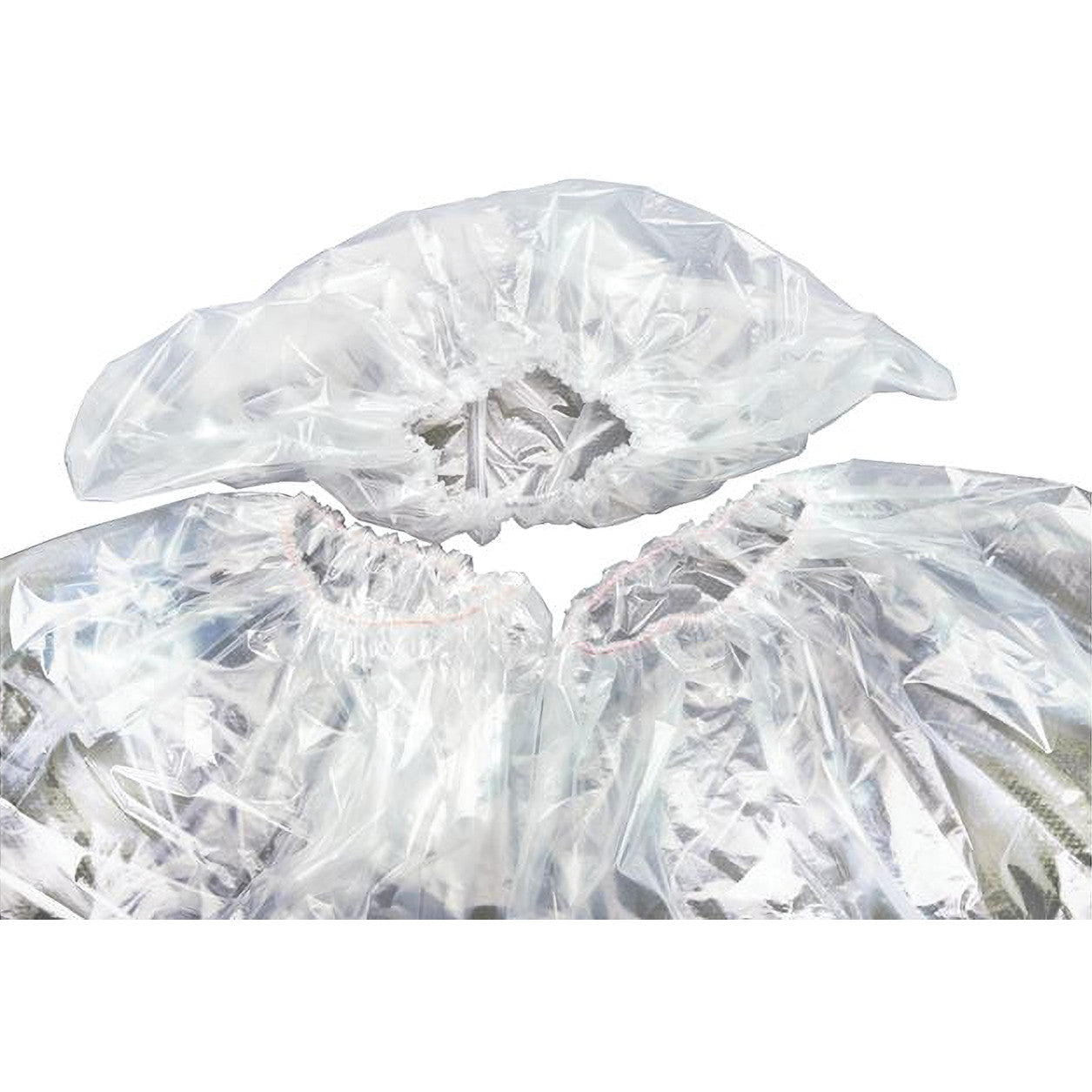 Clear plastic covers for protecting medical equipment, labeled "DeRoyal Angiographic Equipment Cover," with elastic edges.
