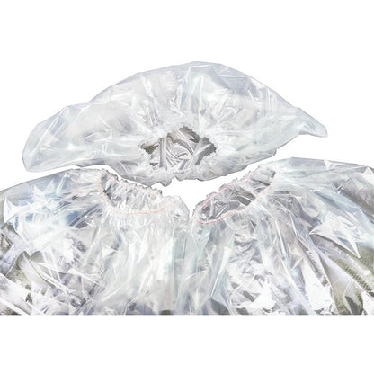 Clear plastic covers for protecting medical equipment, labeled "DeRoyal Angiographic Equipment Cover," with elastic edges.