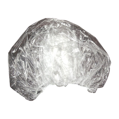 A transparent TIDI Dome Bag, resembling a large plastic shower cap, designed for medical or protective purposes.