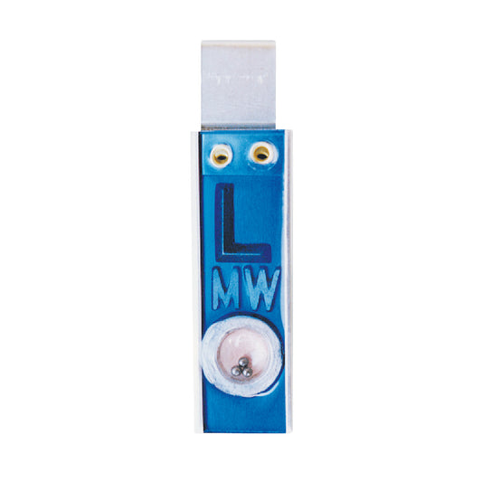 Blue "Plastic Position Indicator Left/Right X-Ray Marker Set" with "L" and initials  markings.