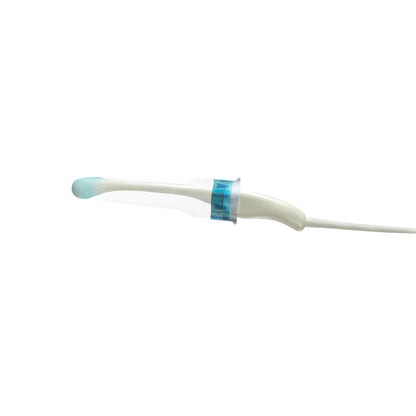 Parker Eclipse Nonsterile Ultrasound Probe Cover on a white background, featuring a blue-tinted end and secured with a loop closure.