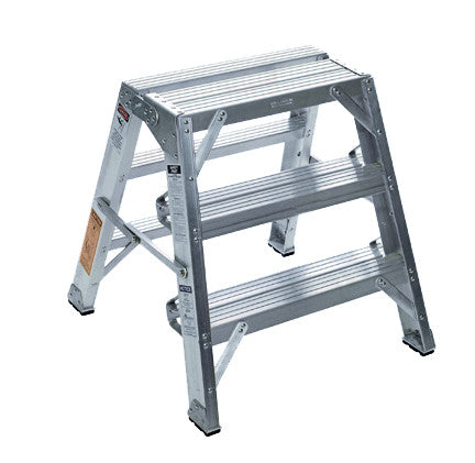 The MRI Nonmagnetic Folding Step Stand is a three-step, aluminum ladder designed for use in environments with magnetic restrictions.