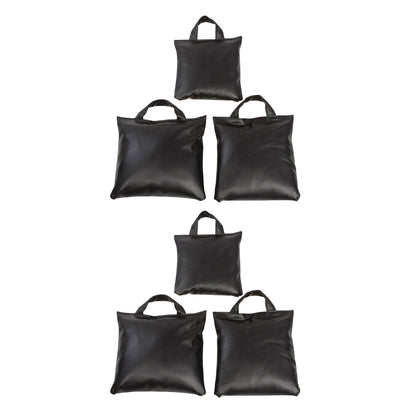 AliMed Cervical Visualization and Traction Sandbag Set, featuring seven black sandbags with handles in various sizes.