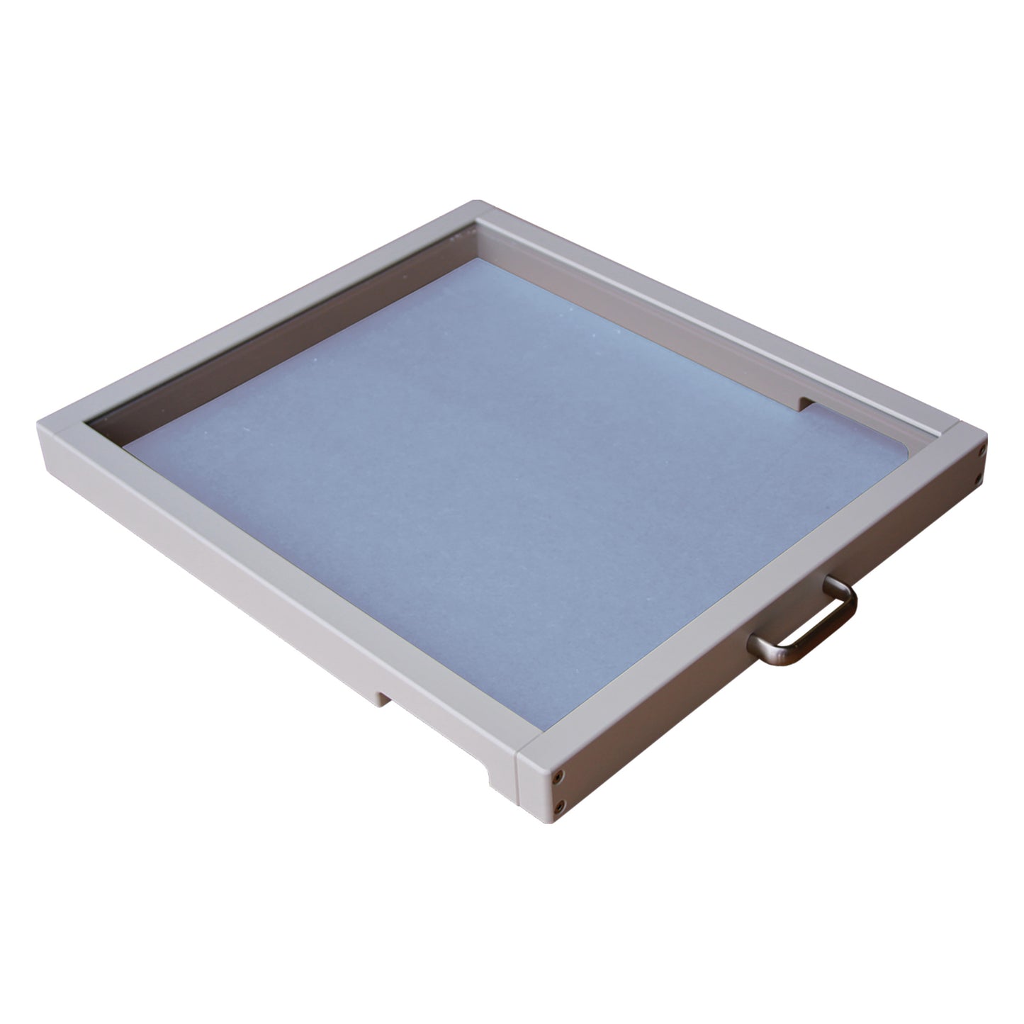 Film/Cassette Protector is a flat, rectangular frame with a handle, designed to protect films or cassettes.