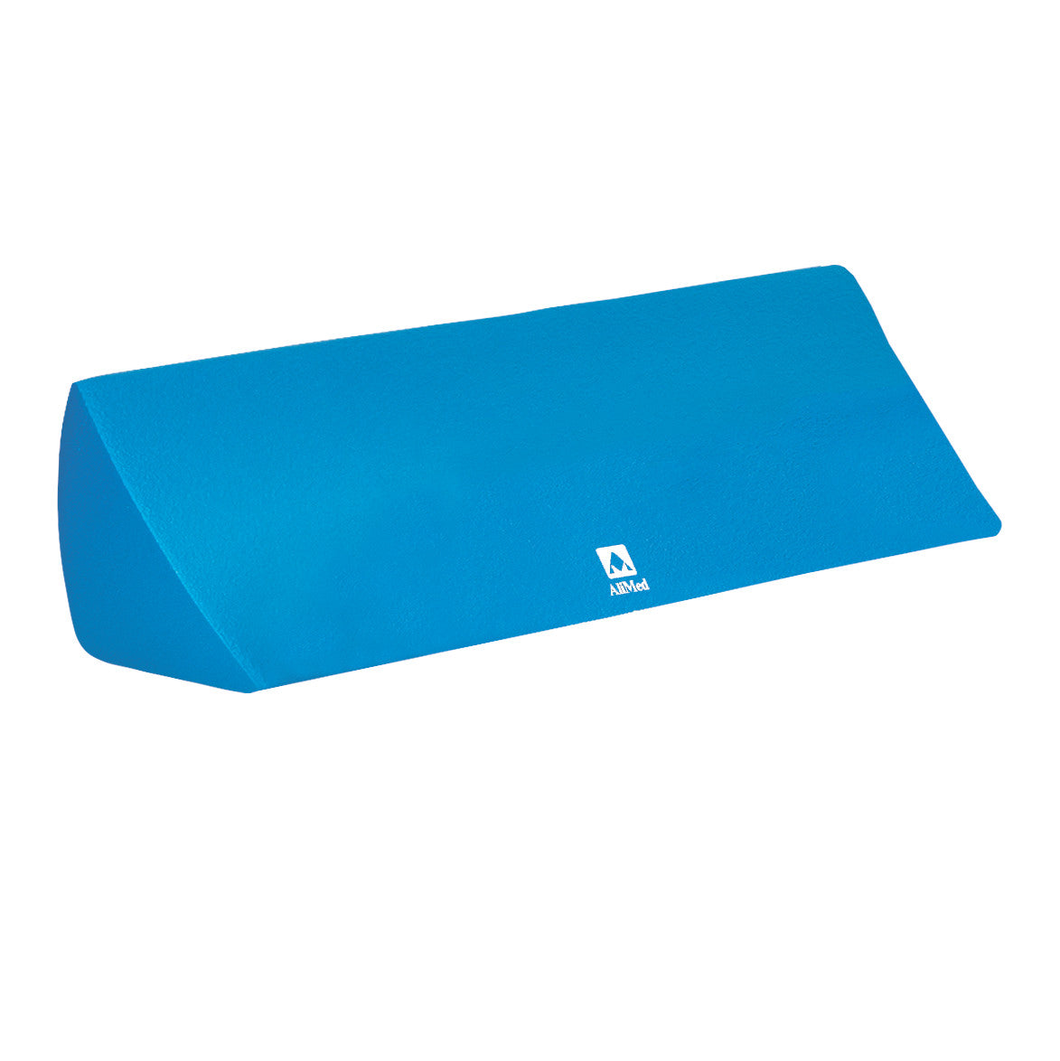 Blue AliMed InvisiCoat 45 Degree Wedge Positioner, used for body support. Features a textured surface and logo.