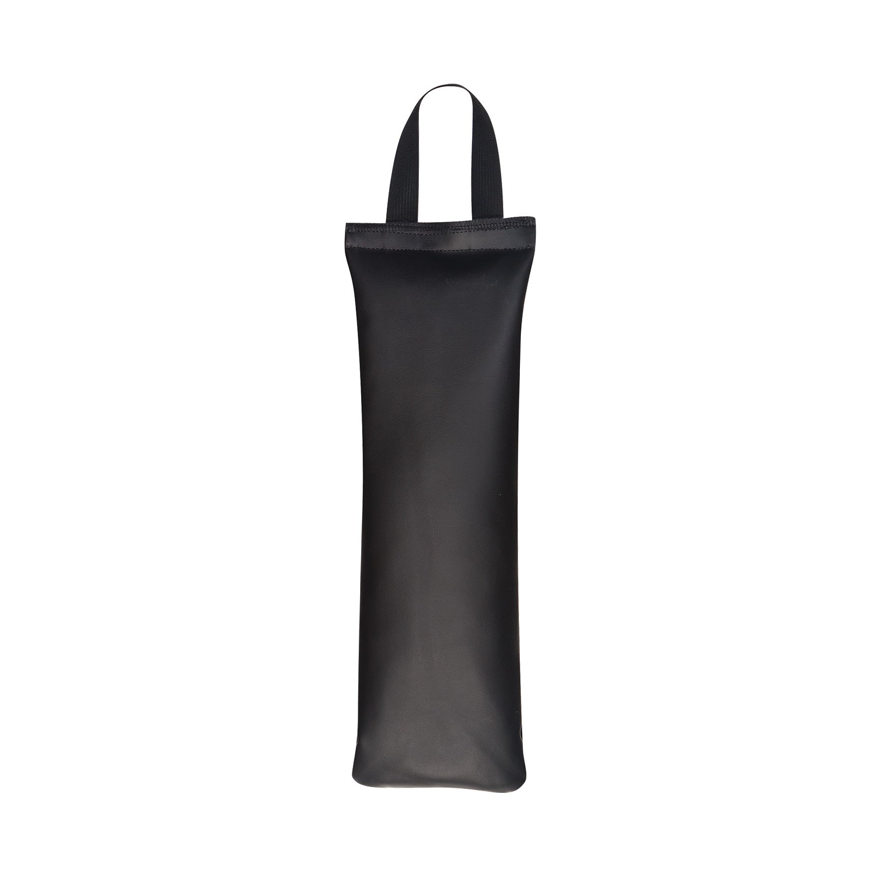 The AliMed MR-Safe Cervical/Traction Sandbag is a black, rectangular sandbag with a loop handle at the top.