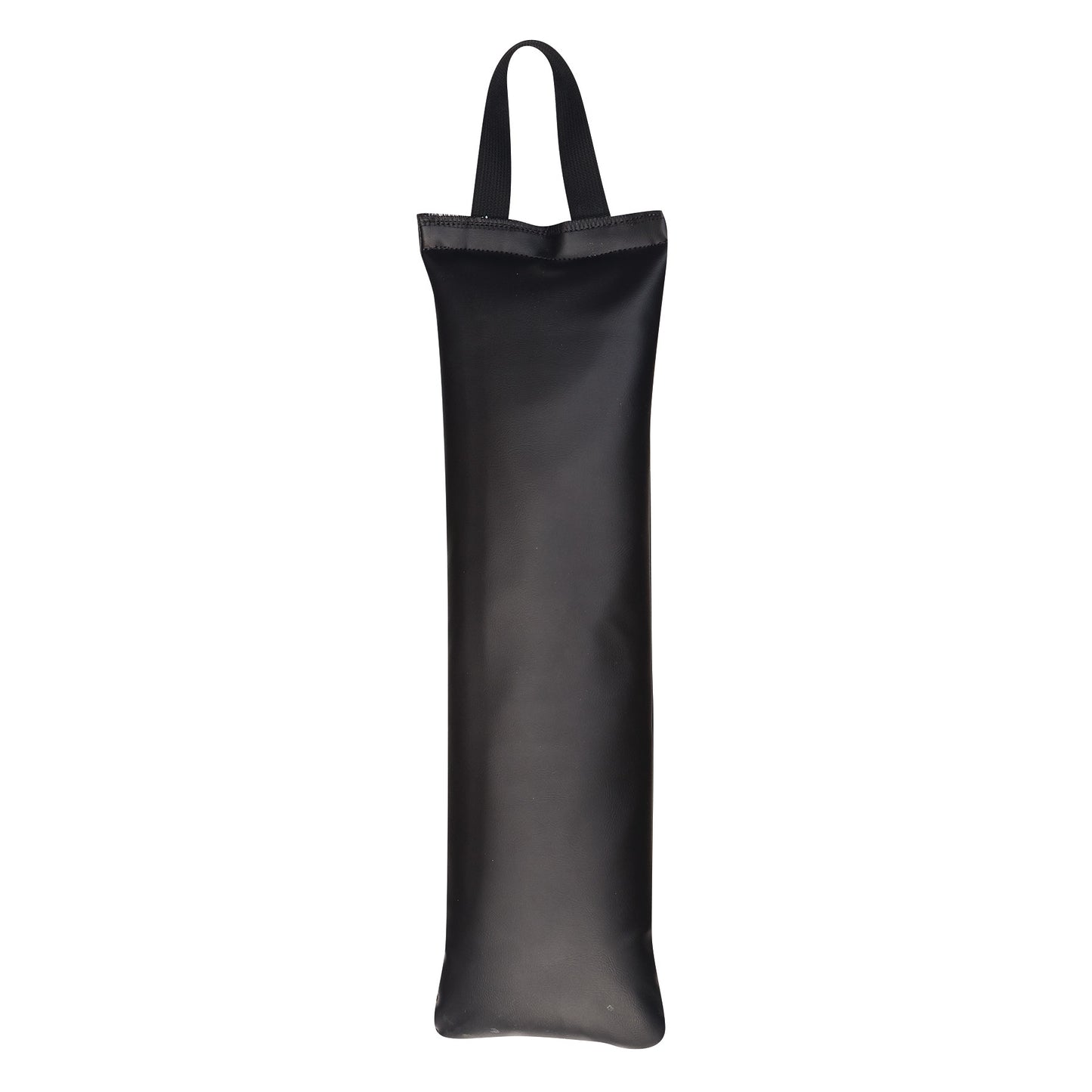 The AliMed MR-Safe Cervical/Traction Sandbag is a black, rectangular sandbag with a loop handle for easy carrying or hanging.