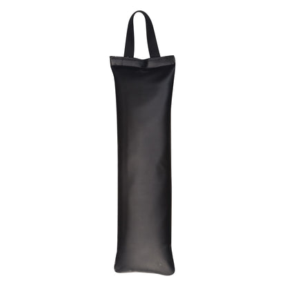 The AliMed MR-Safe Cervical/Traction Sandbag is a black, rectangular sandbag with a loop handle for easy carrying or hanging.