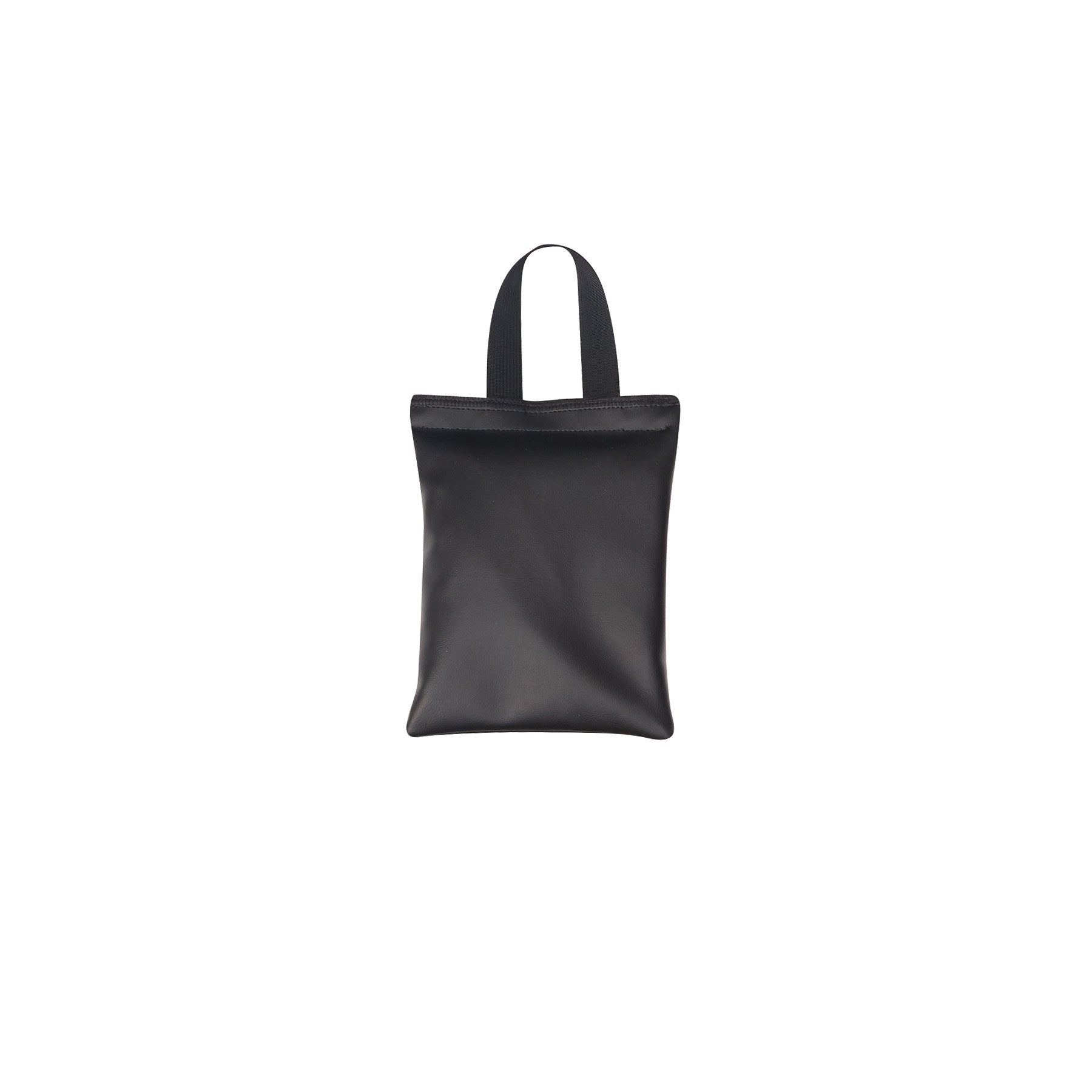 The AliMed MR-Safe Cervical/Traction Sandbag is black, rectangular, and features a handle at the top for easy carrying.