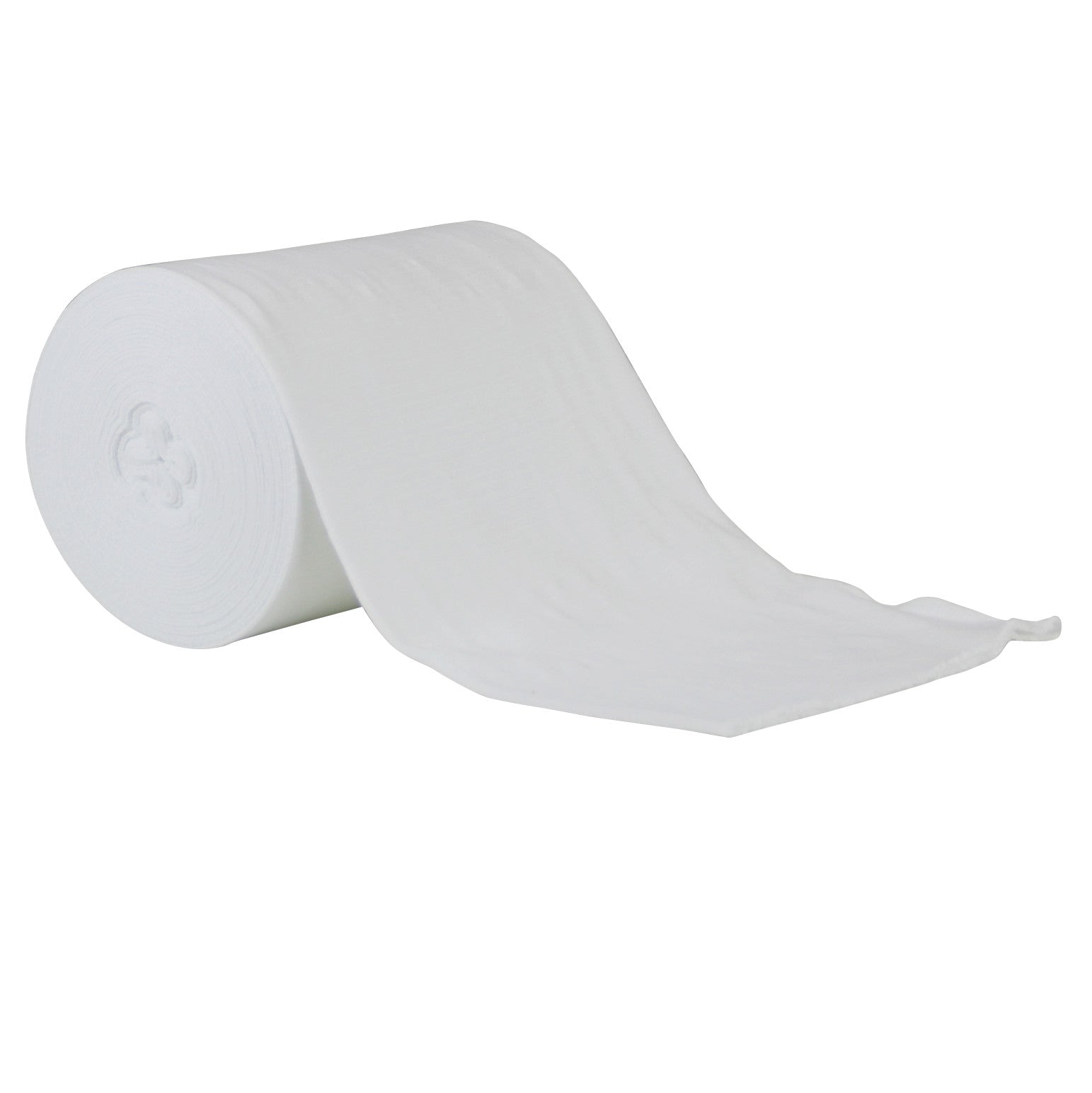 A roll of Compressogrip Tubular Elastic Bandage partially unrolled on a white background.