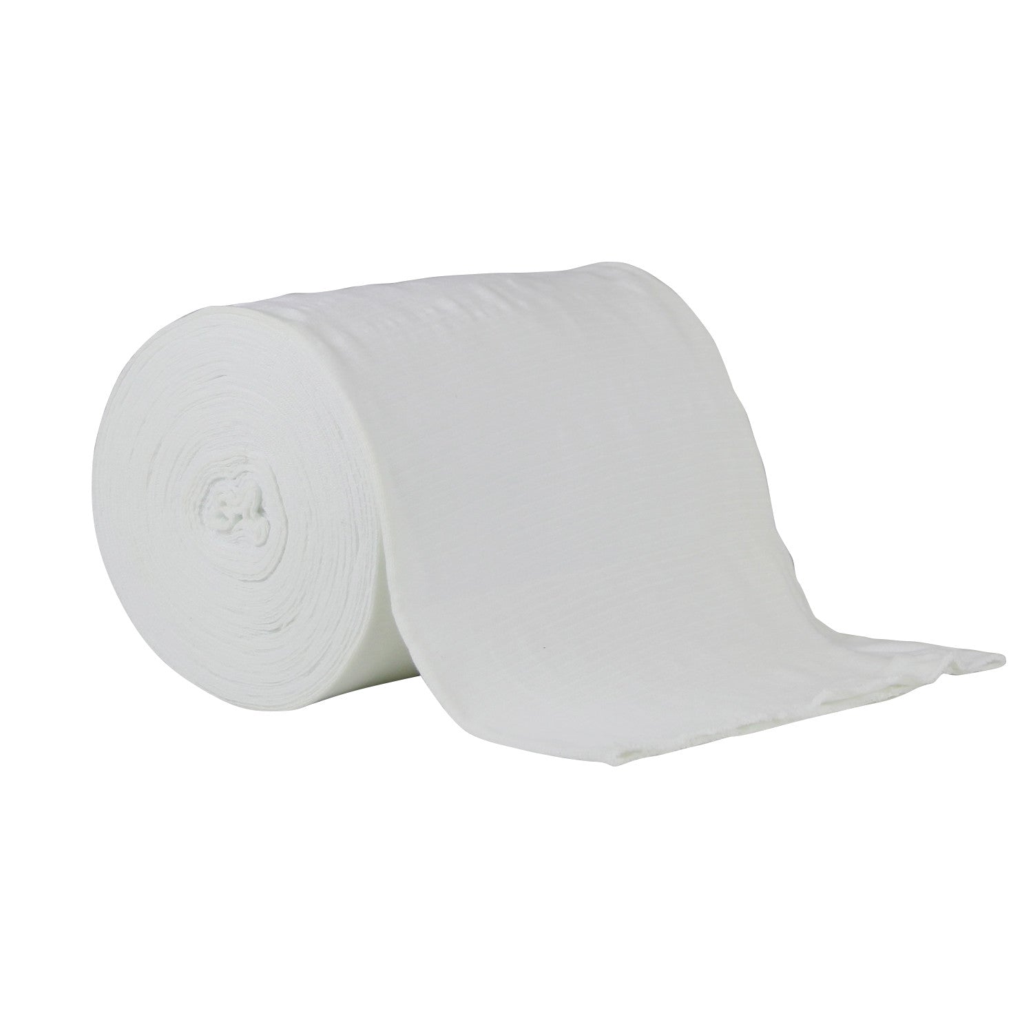 A roll of Compressogrip Tubular Elastic Bandage is shown with part of it unrolled, displaying its white elastic material.