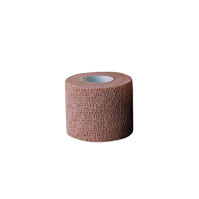 CoFlex NL Flexible Cohesive Bandage in beige, depicted as a roll with a textured surface and a white inner core.