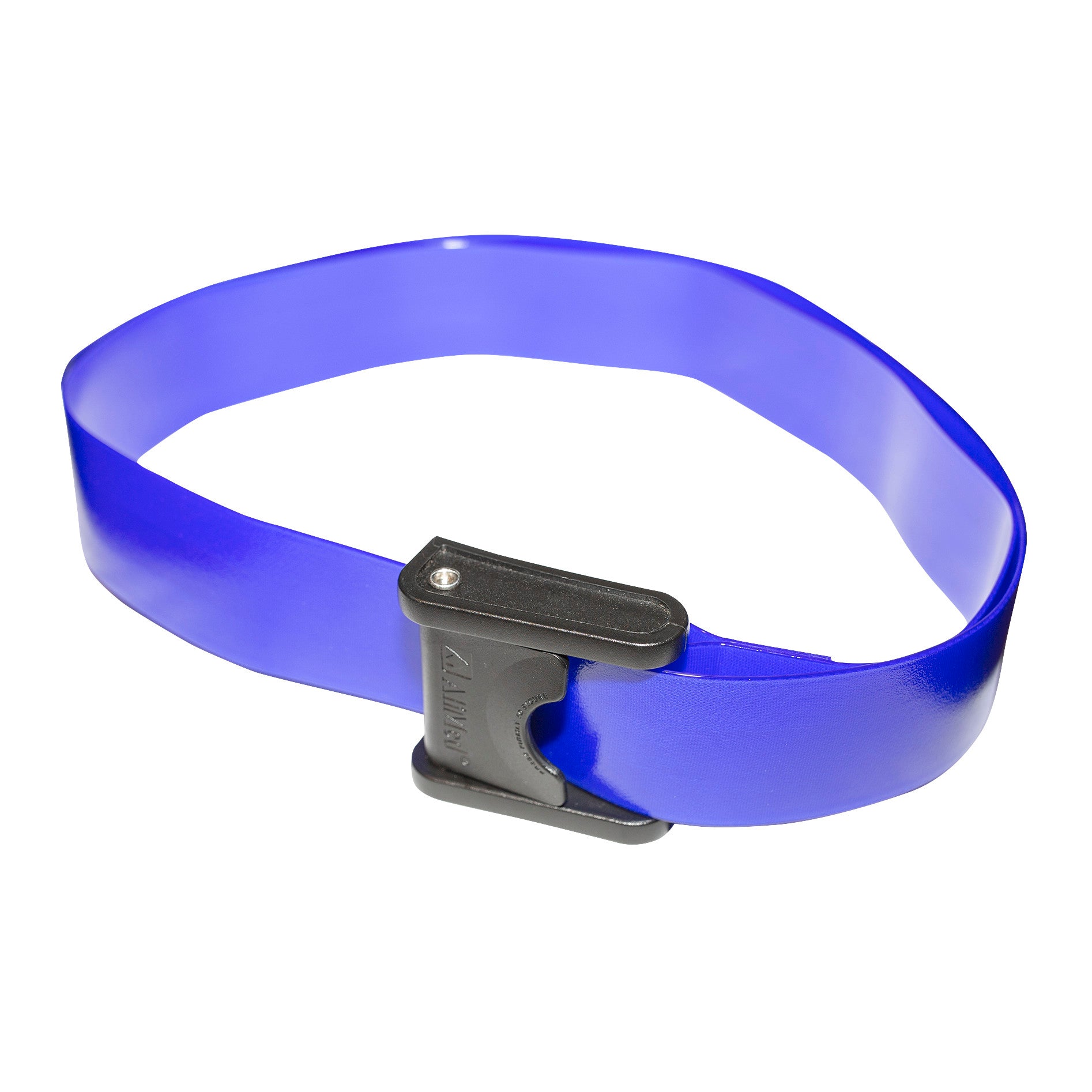 AliMed Antimicrobial Wipeable Gait Belt with CAM-Style Buckle in blue, featuring a black buckle, designed for patient mobility assistance.