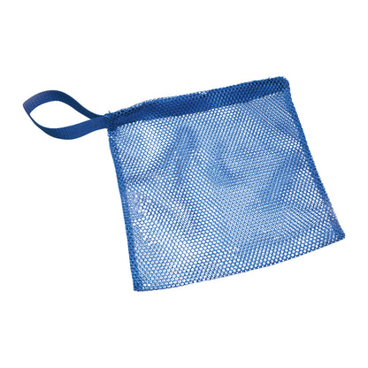 A blue mesh bag with a loop handle, used for the AliMed Bariatric No-Lift BOOSTER Kit.