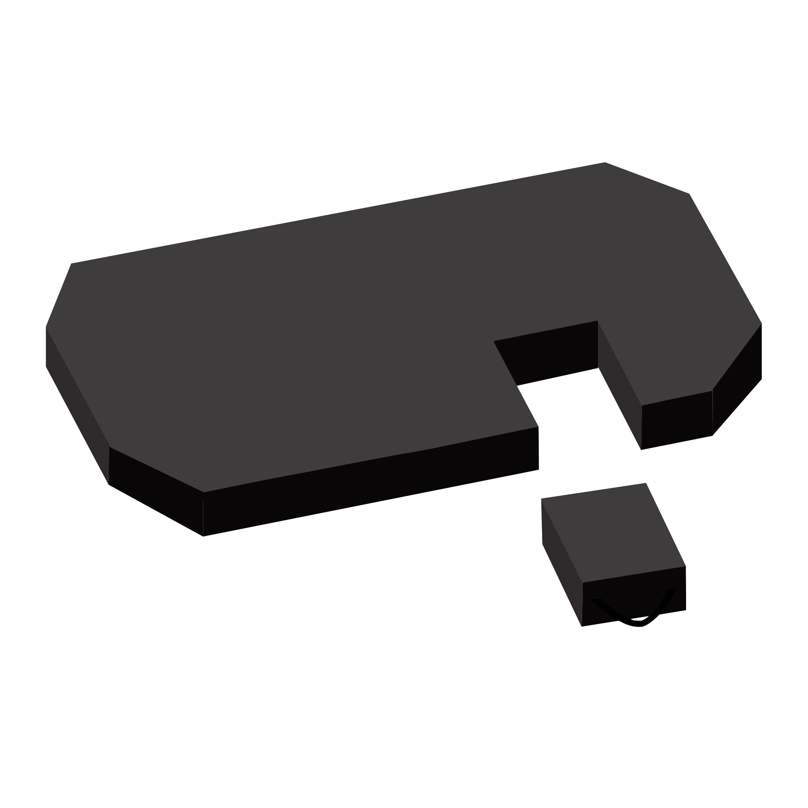 AliMed Echostretcher Pad, a black U-shaped cushioned pad with a separate rectangular piece, designed for medical use.