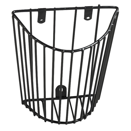 ADC Cuff Storage Basket is a black wire wall-mounted holder, designed to organize blood pressure cuffs efficiently.