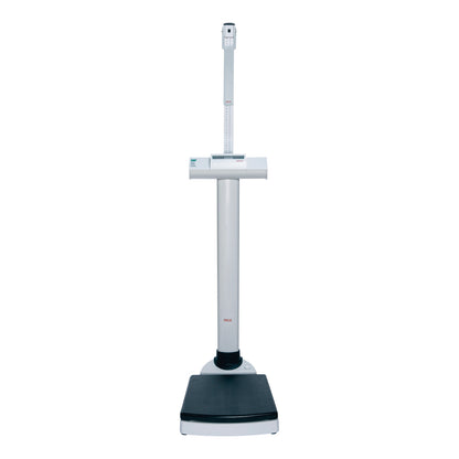 seca 703 Column Scale, a digital weighing scale with an attached measuring rod, designed for accuracy and durability in medical settings.