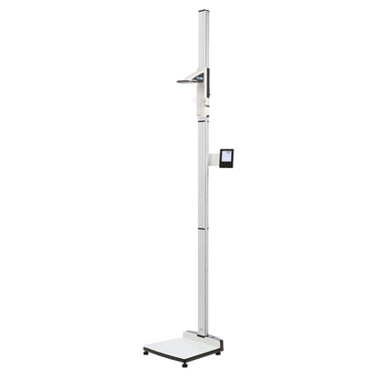 The seca 284 Wireless Measuring Station is a medical device used for measuring height and weight, featuring a digital display and sturdy base.