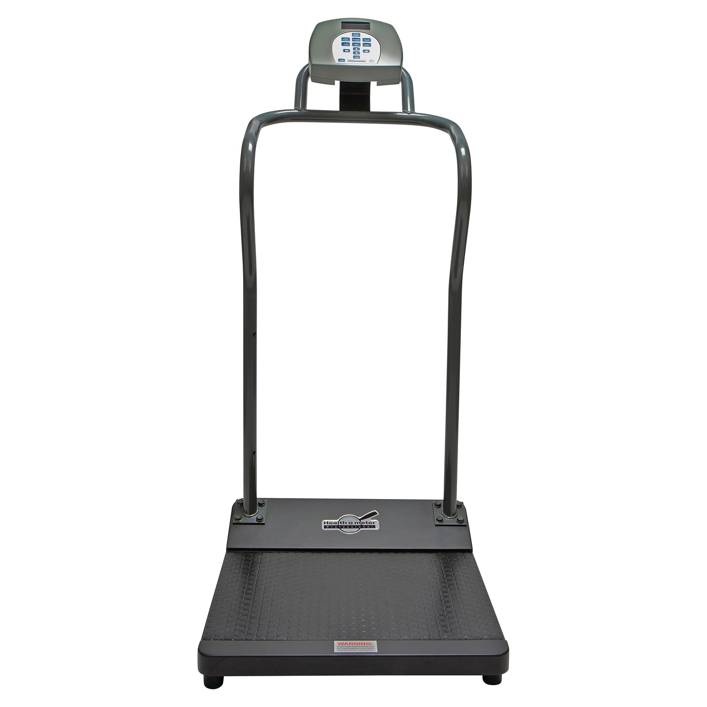 Health o meter KG Digital Platform Scale featuring a sturdy platform, handrails for support, and a digital display panel.
